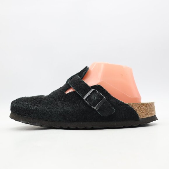 Birkenstock Boston Women's EU 39 US 8 Black Suede Leather Soft Footbed Clog - Picture 4 of 10